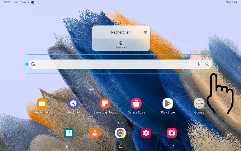 Déplacer la barre de recherche Google sur ma tablette