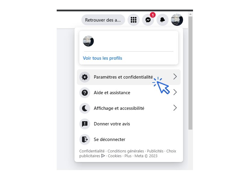 Ouvrir les paramètres de Facebook