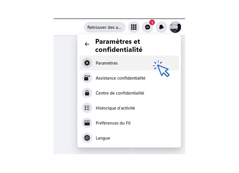 Ouvrir les paramètres de Facebook