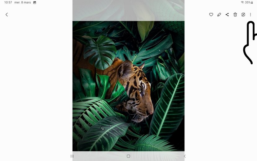 Menu d'impression sur tablette et smartphone