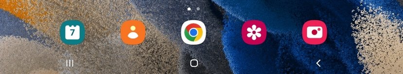 les icônes permanentes de la tablette