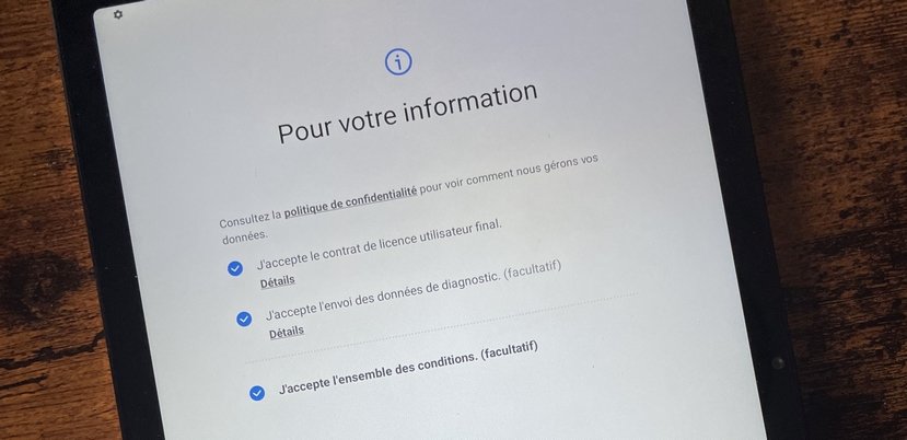 Menu d'impression sur tablette et smartphone