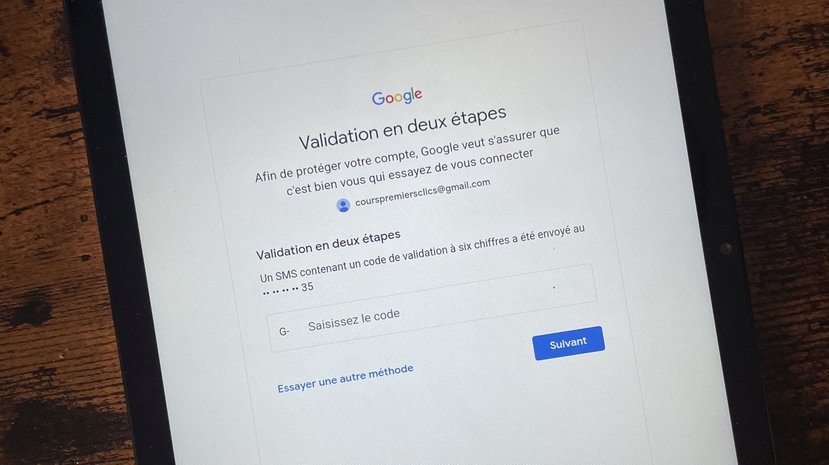 Mise en route tablette : connexion au compte Google