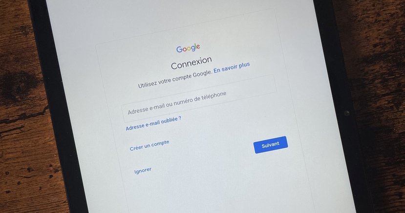 Mise en route tablette : connexion au compte Google