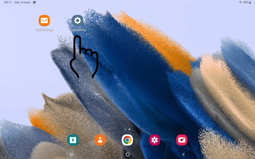 Ouvrir les paramètres sur sa tablette
