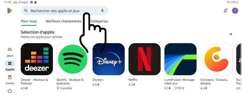 Comment installer une application sur une tablette.