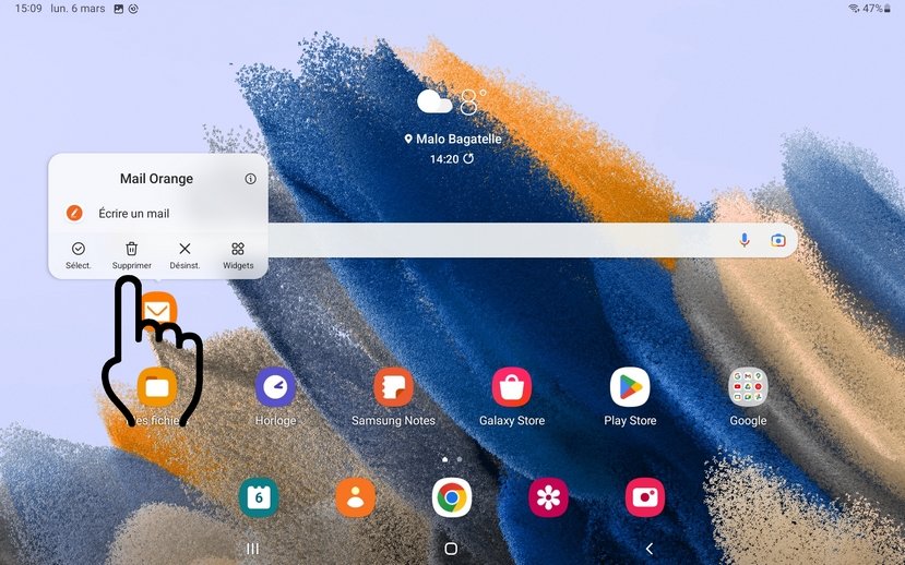 Supprimer une icône sur téléphone ou tablette Android