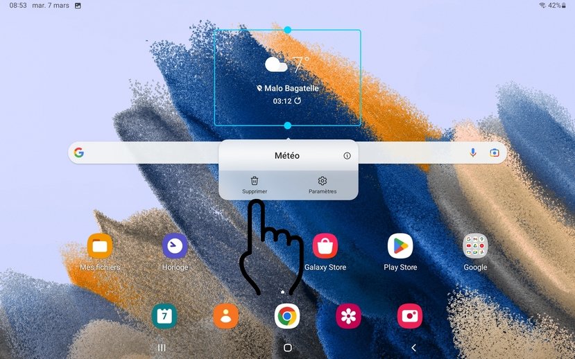 Comment supprimer un widget de sa tablette.