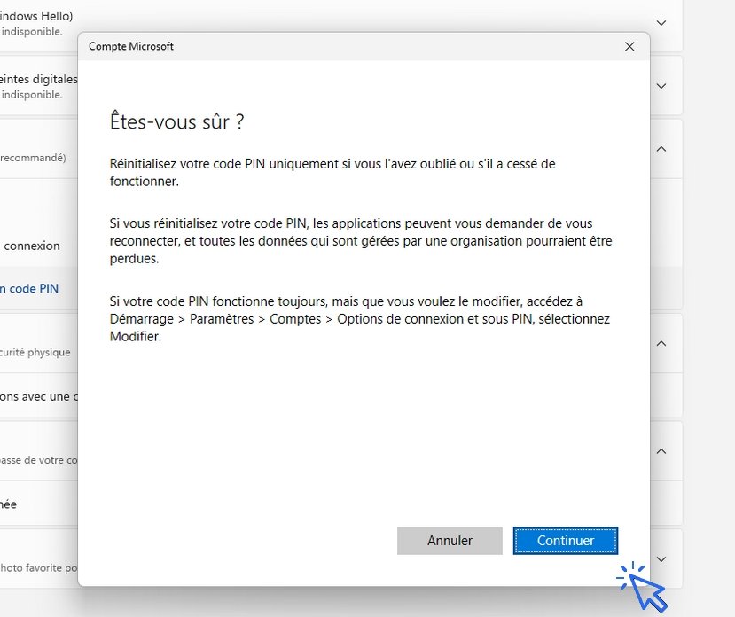 Windows PIN oublié comment le retrouver Code PIN oublié dans Windows