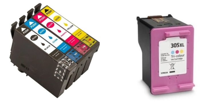 Explication des différents types d'imprimantes à jet d'encre.