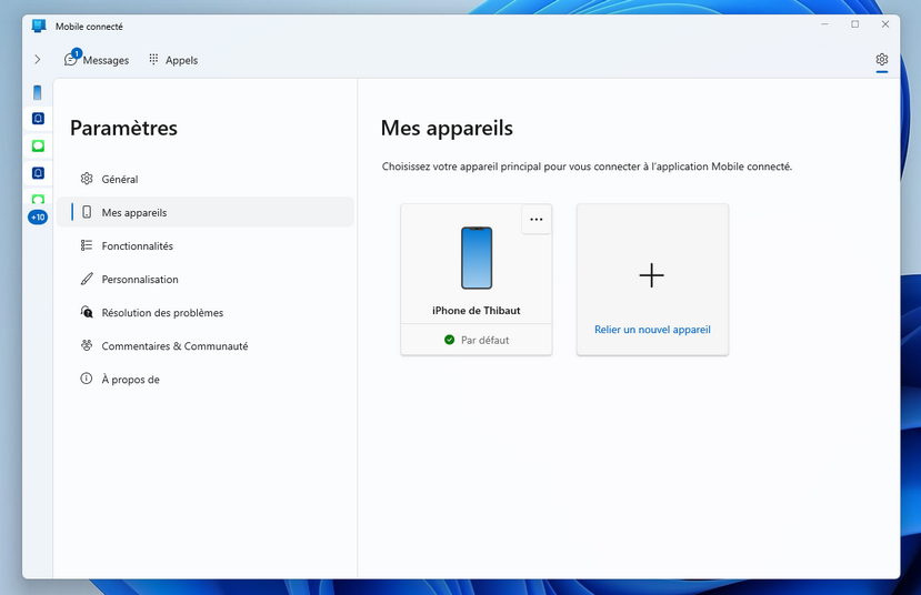 Supprimer ou ajouter un téléphone dans Windows Configurer Mobile connecté dans Windows.