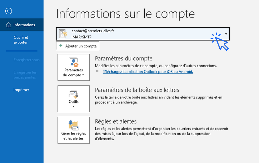 modifier le mot de passe d'un compte dans le logiciel Office Outlook (1) Comment modifier le mot de passe dans Outlook après avoir changé son mot de passe. Tutos PC.