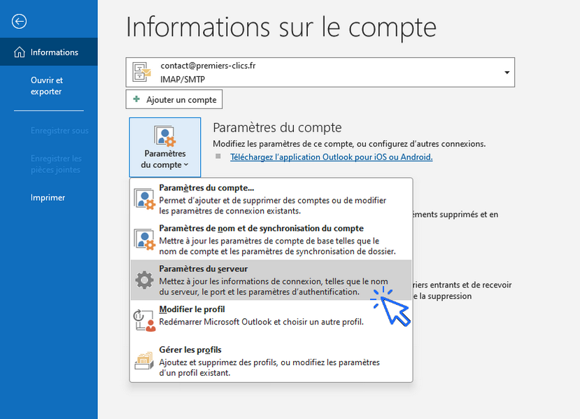 modifier le mot de passe d'un compte dans le logiciel Office Outlook (2) Comment modifier le mot de passe dans Outlook après avoir changé son mot de passe. Tutos PC.