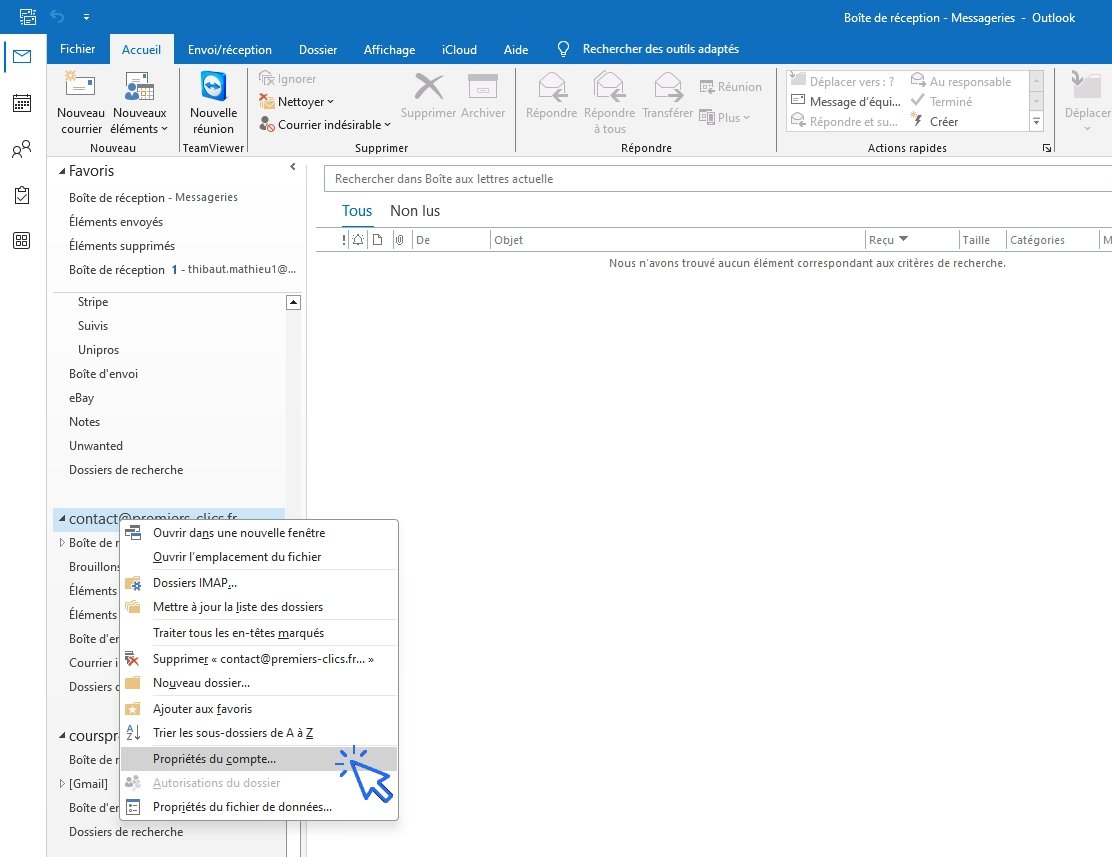 modifier les propriétés d'un compte outlook Comment modifier les paramètres d'un compte email dans Outlook.