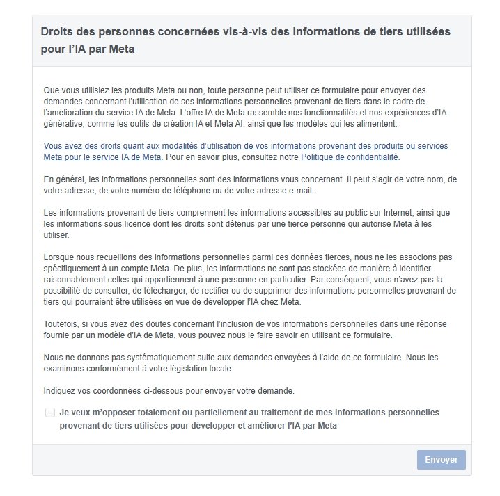 Empêcher Facebook de collecter vos données personnelles pour alimenter son IA