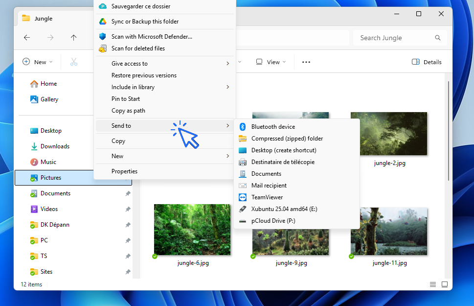 Copy Documents and Images folders to a USB drive