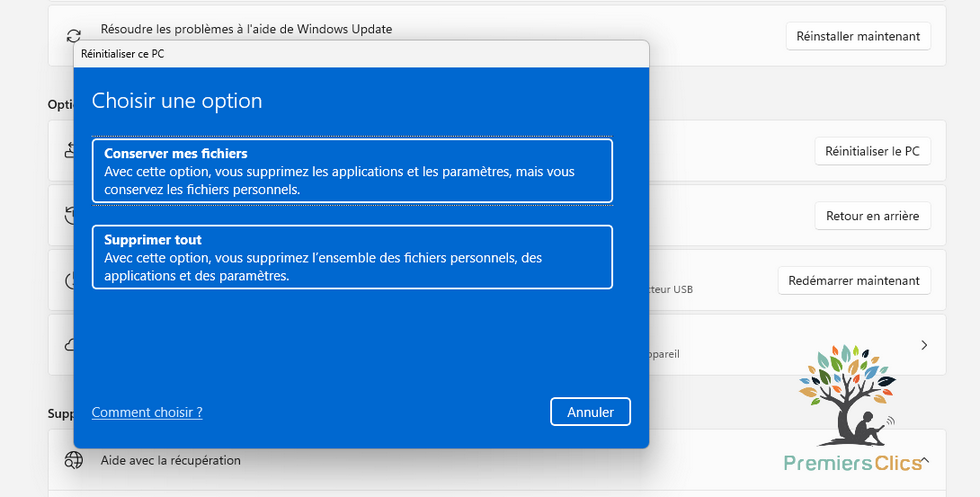 tuto comment reinitialiser PC windows 11 - Option conserver les fichiers ou tout effacer Tuto pour réinitialiser un PC Windows facilement. Etape 4.